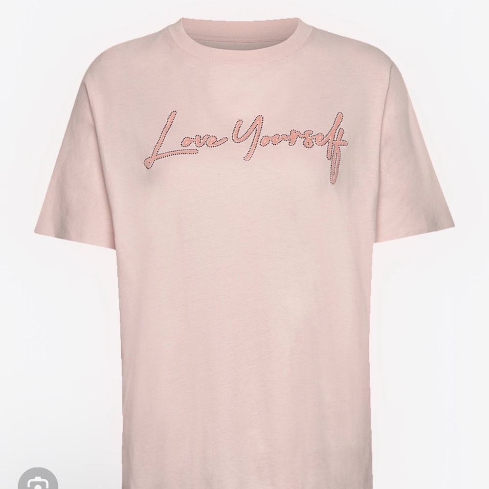 NEW NWT Zadig & Voltaire Pink 'Love Yourself' Graphic Tee S